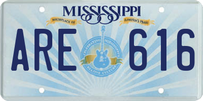 MS license plate ARE616