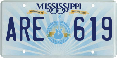 MS license plate ARE619