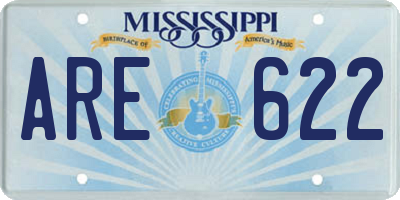 MS license plate ARE622