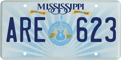 MS license plate ARE623