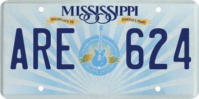 MS license plate ARE624