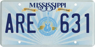 MS license plate ARE631
