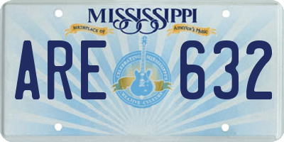 MS license plate ARE632
