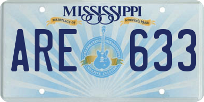 MS license plate ARE633