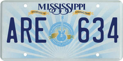 MS license plate ARE634
