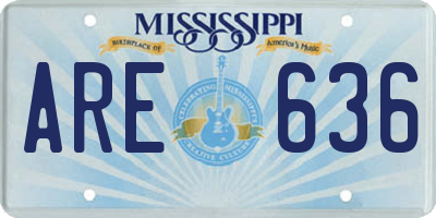 MS license plate ARE636