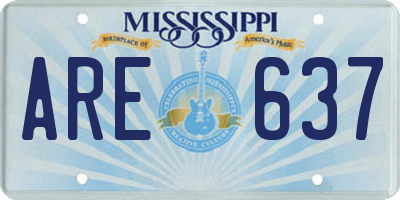 MS license plate ARE637