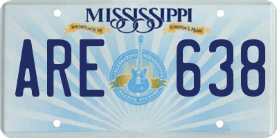 MS license plate ARE638