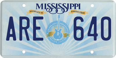 MS license plate ARE640