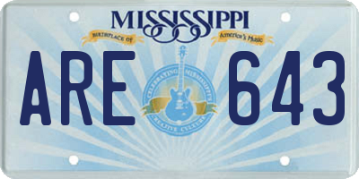MS license plate ARE643