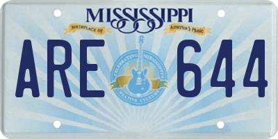 MS license plate ARE644
