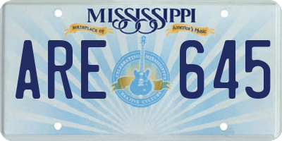 MS license plate ARE645
