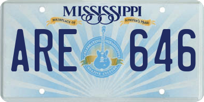 MS license plate ARE646