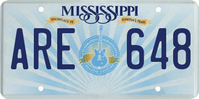 MS license plate ARE648