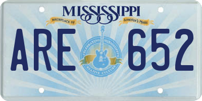 MS license plate ARE652