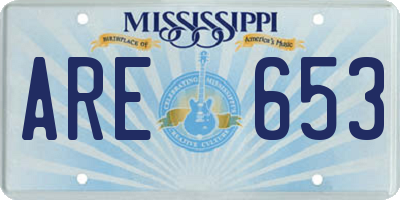MS license plate ARE653