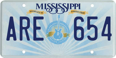 MS license plate ARE654