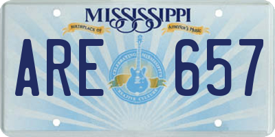 MS license plate ARE657