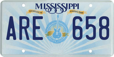 MS license plate ARE658
