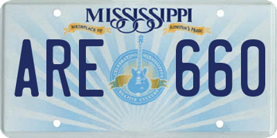 MS license plate ARE660