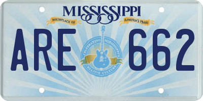 MS license plate ARE662