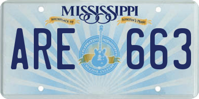 MS license plate ARE663