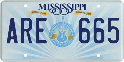 MS license plate ARE665