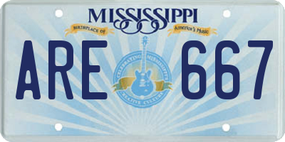 MS license plate ARE667