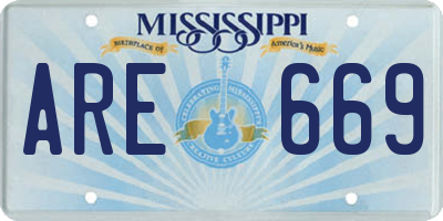 MS license plate ARE669