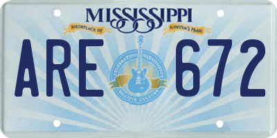 MS license plate ARE672