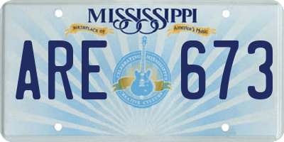 MS license plate ARE673
