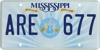 MS license plate ARE677