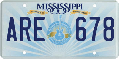 MS license plate ARE678