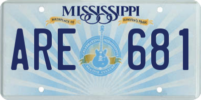 MS license plate ARE681