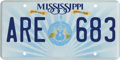 MS license plate ARE683