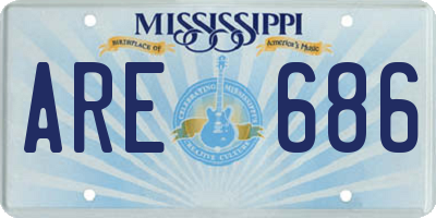 MS license plate ARE686