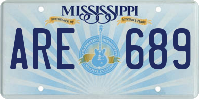 MS license plate ARE689