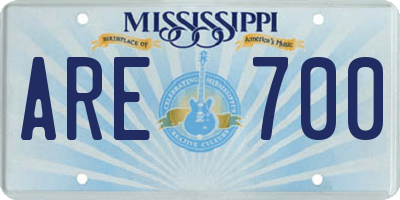 MS license plate ARE700