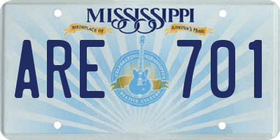 MS license plate ARE701