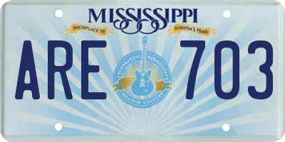 MS license plate ARE703