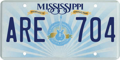MS license plate ARE704