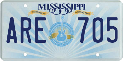 MS license plate ARE705
