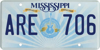 MS license plate ARE706