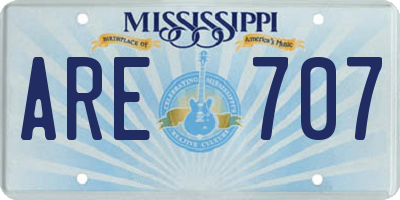 MS license plate ARE707