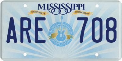 MS license plate ARE708