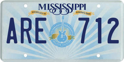 MS license plate ARE712