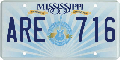 MS license plate ARE716