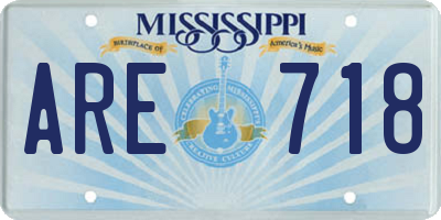 MS license plate ARE718
