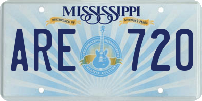 MS license plate ARE720