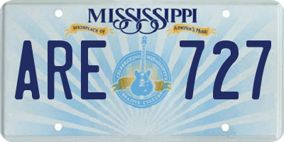 MS license plate ARE727